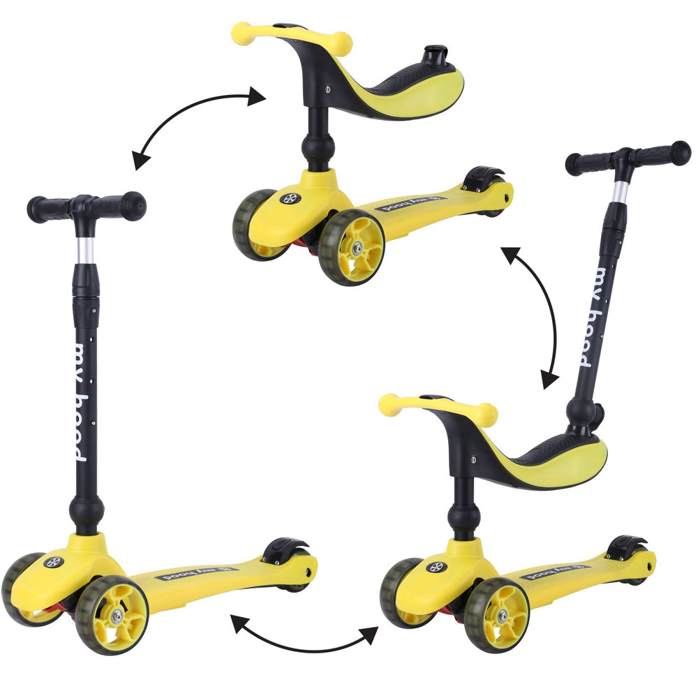 Køb My Hood Yellow Kick'N'Ride Løbehjul