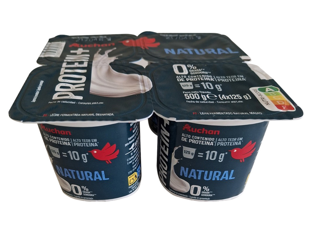 IOGURTE MAGRO PROTEÍNA AUCHAN NATURAL 4X125G
