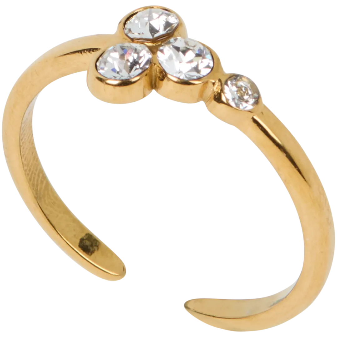 Bague dorée avec Swarovski