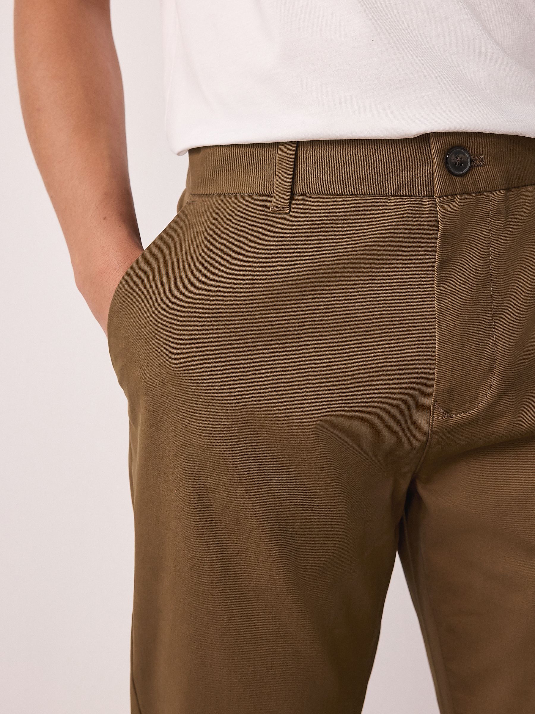 Lichtbruin - Slim Fit - Stretchy chino