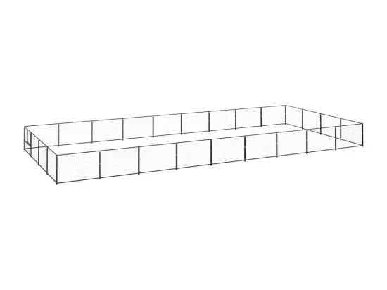 Chenil extérieur cage enclos noire 900 x 400 x 70 cm 02_0000527