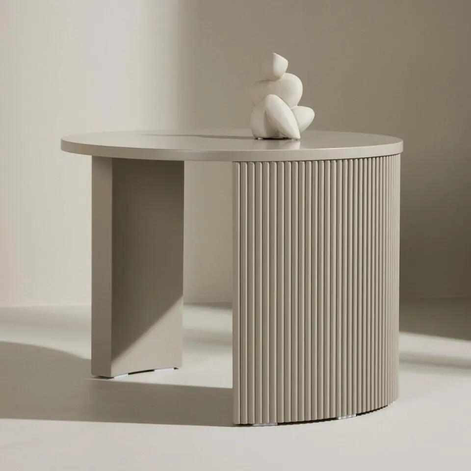 Salontafel Rond - Beige MDF - 60x60x45cm - Bristol