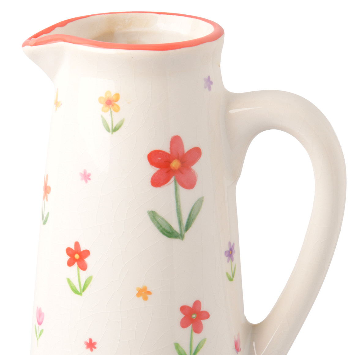 My Home Deko-Krug mit Blümchen-Motiv weiss
