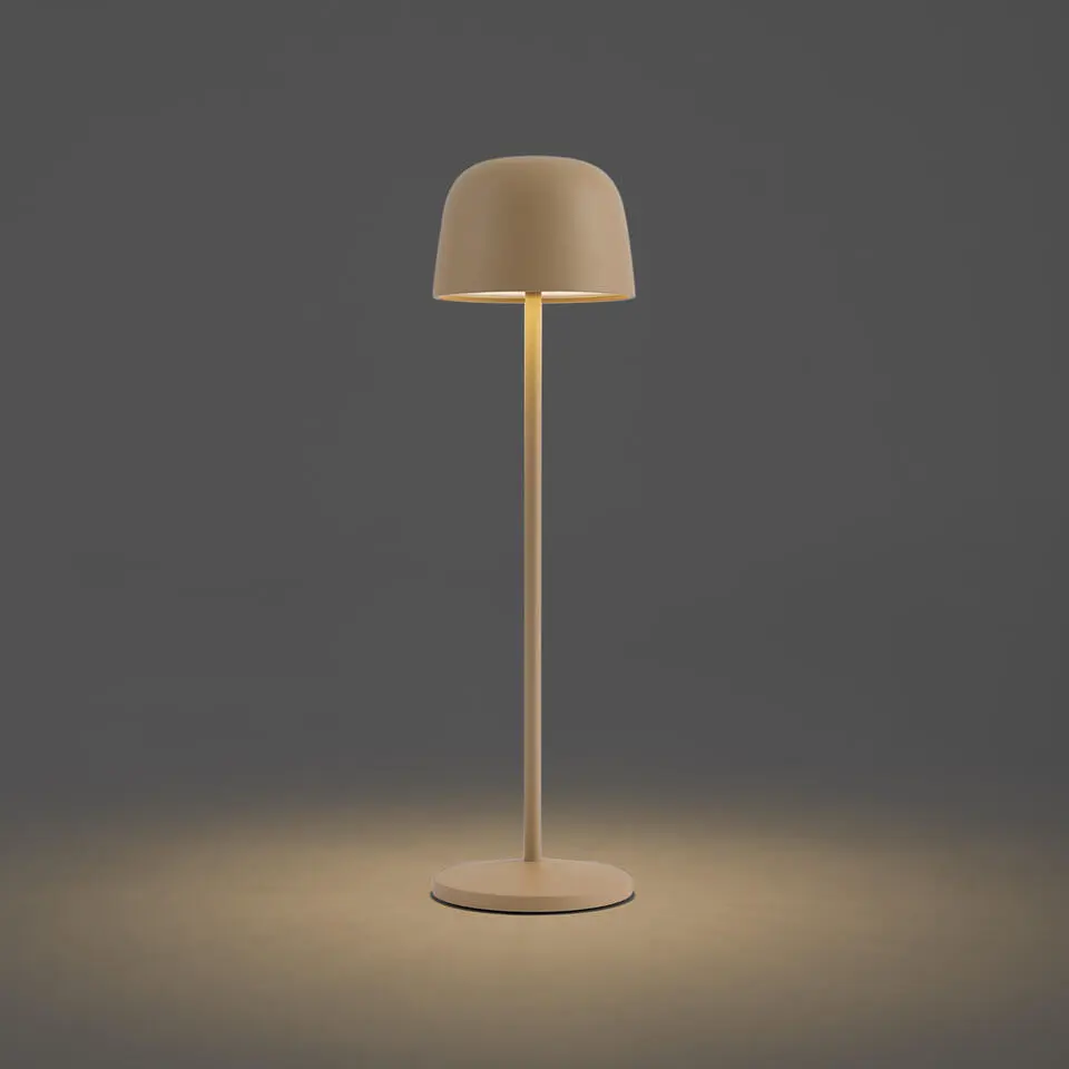 Qazqa tafellampen raika beige geïntegreerde led
