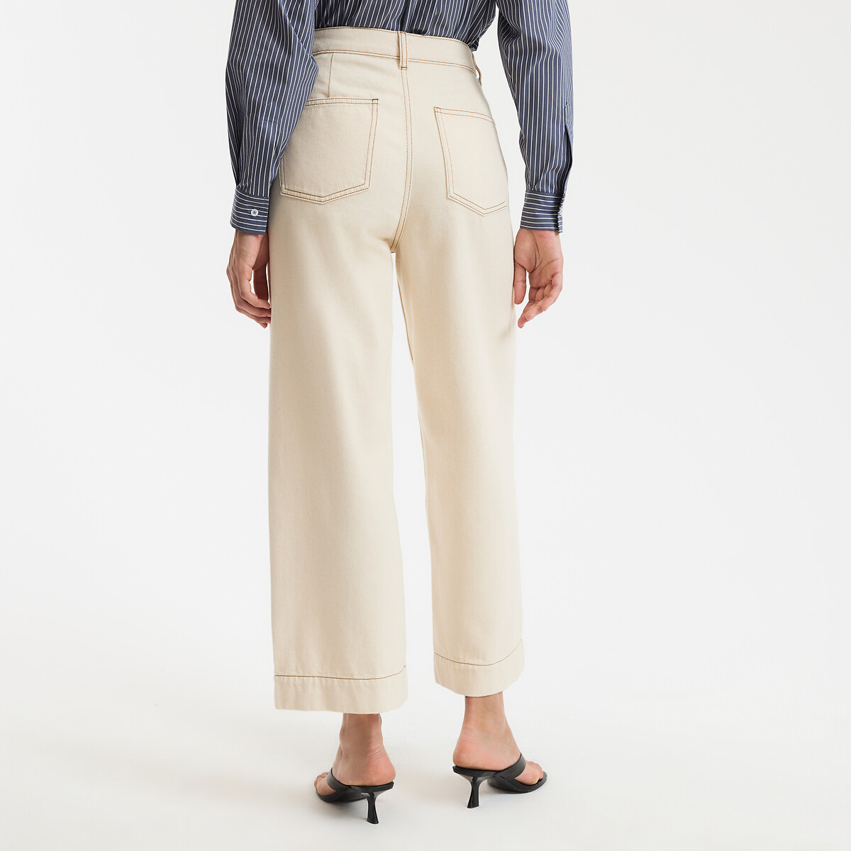 COLEÇÃO LA REDOUTE<br>Calça jeans larga, cintura alta, modelagem cropped