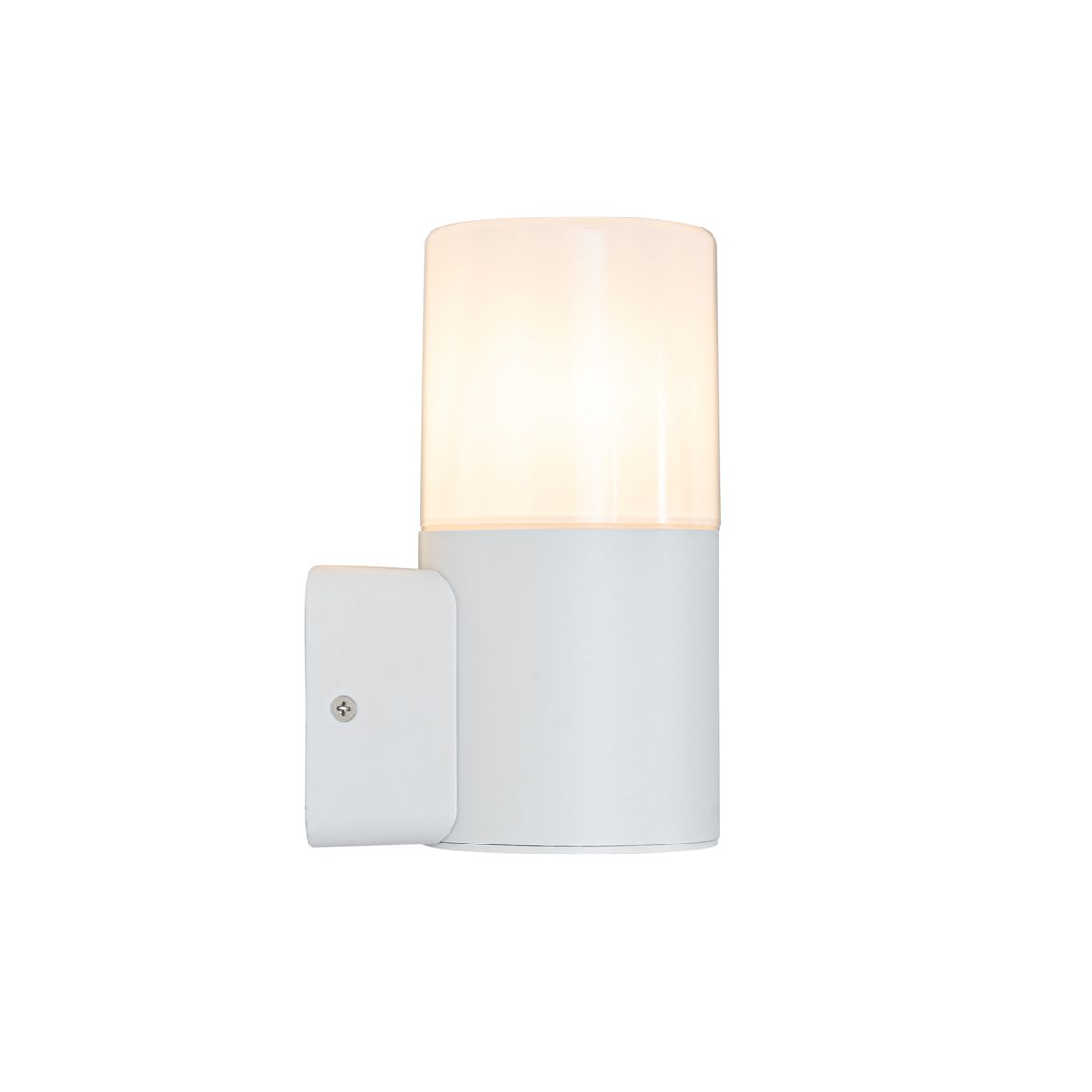 Moderne buiten wandlamp wit met opaal witte kap IP44 - Odense