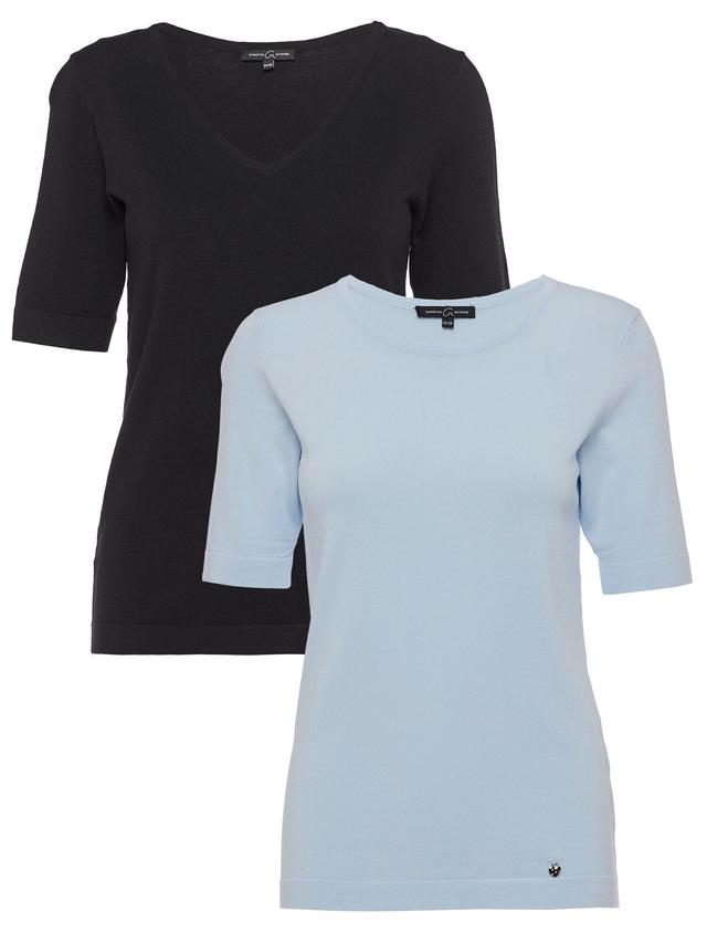 Doppelpack Strickpullover Halbarm