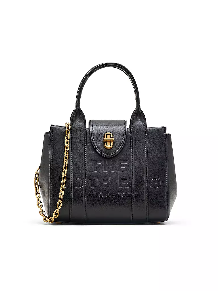 MARC JACOBS Ledertasche - Mini Bag THE TURNLOCK CROSSBODY TOTE schwarz