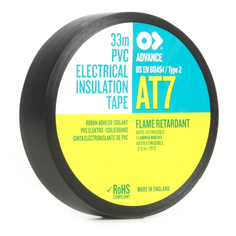 Advance AT7 PVC tape 50mm-33m zwart