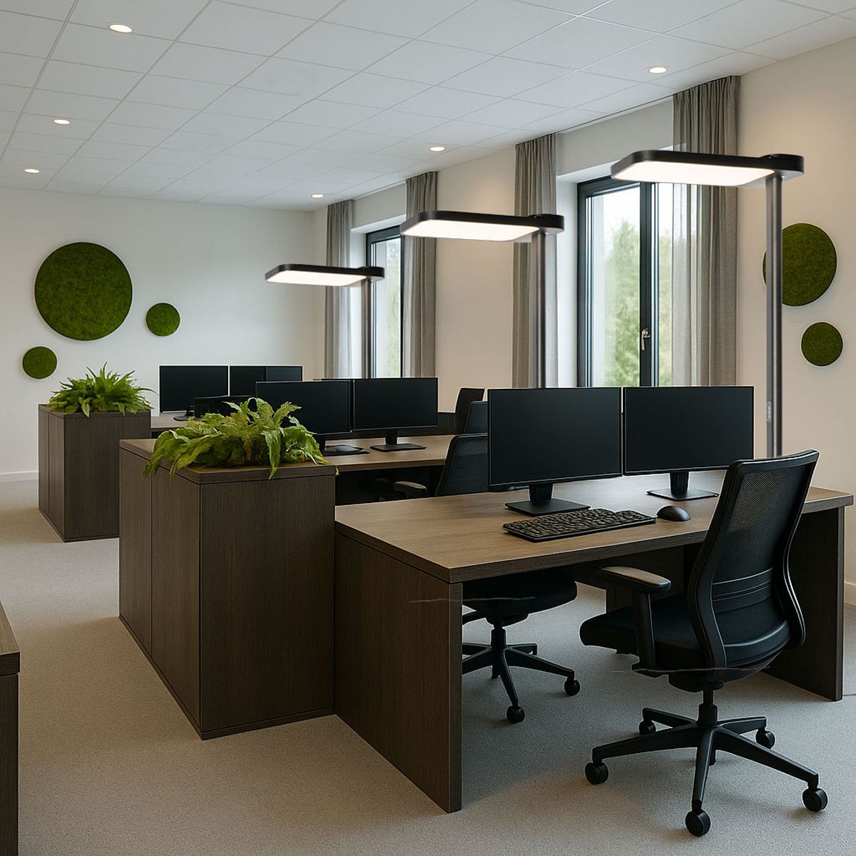 Daglicht vloerlamp zwart vierkant incl. LED en dimmer - Guzo