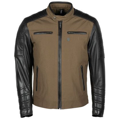 Blouson Helstons CRUISER TISSU-CUIR - Vert