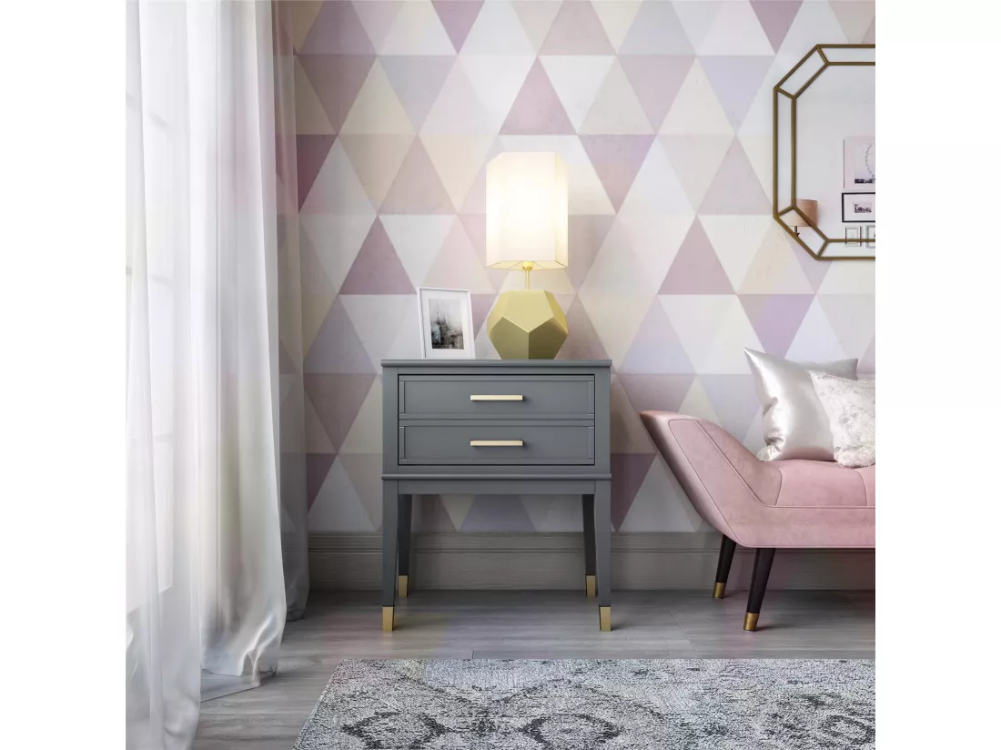 Westerleigh | Table d'appoint à 1 tiroir en MDF gris graphite