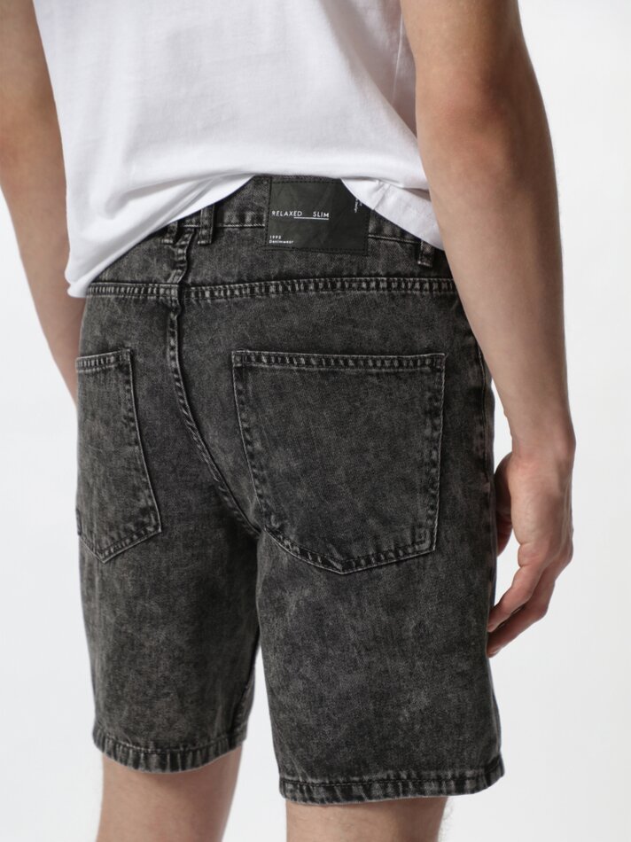 Bermuda jeans slim fit - Cinza antracite