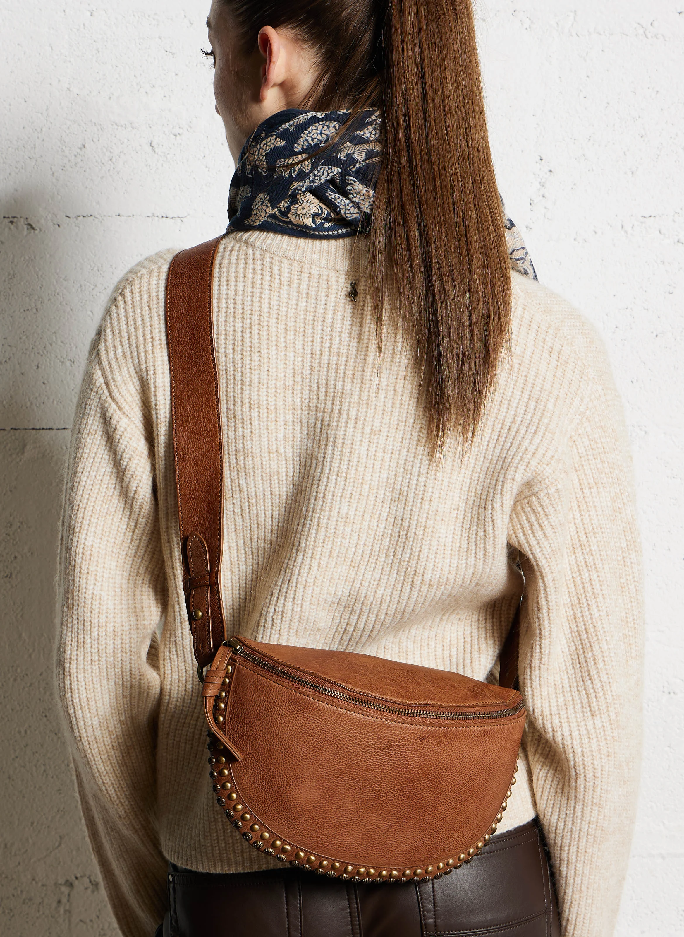 GASPARD - Sac banane en cuir | Beige