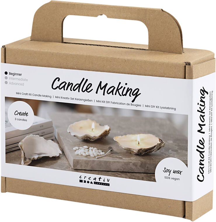 Creativ Company Mini DIY Kit Lysstøbning , Soyalys i østersskaller