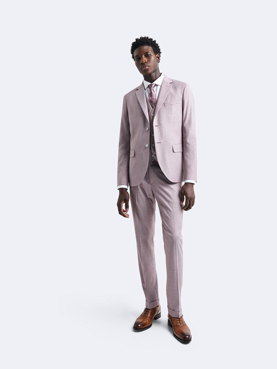 Veste coordonnable slim faux uni