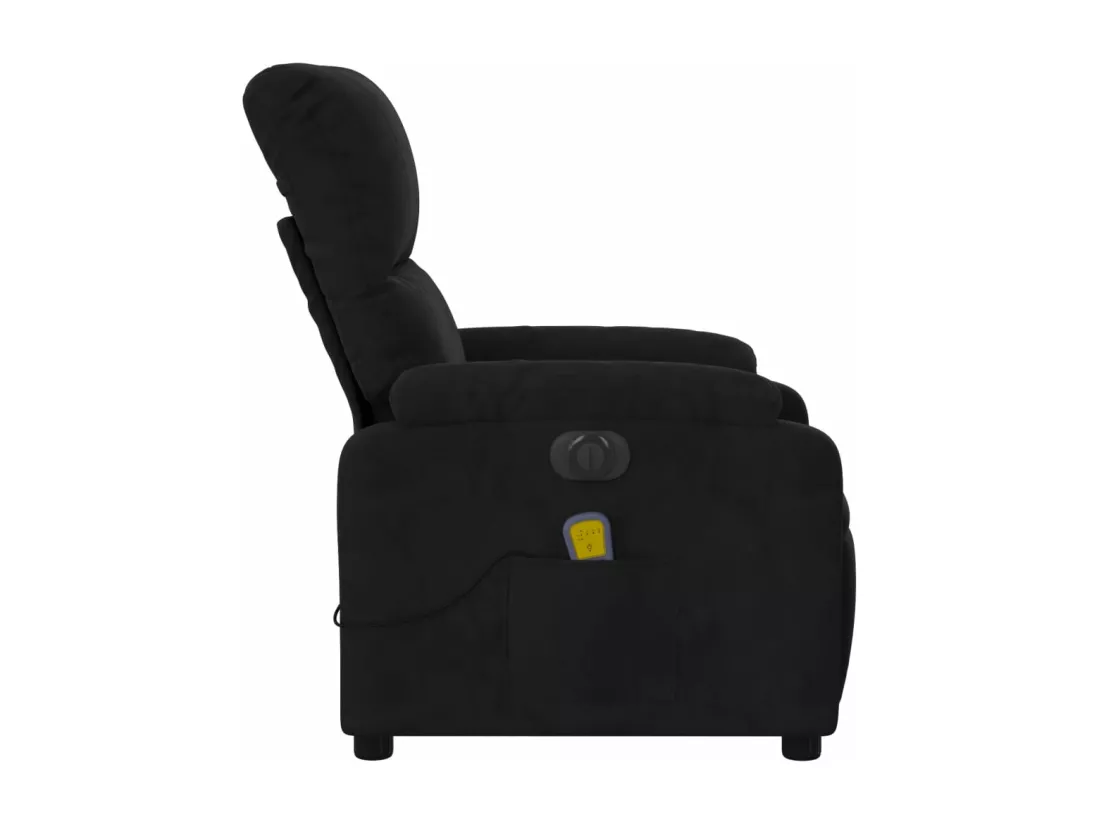 Fauteuil inclinable massant électrique noir tissu microfibre