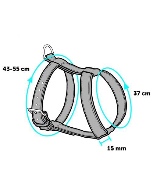 Flamingo Harnas Met Looplijn Harms - Kattentuigje - Zwart Rood 120cm 15mm