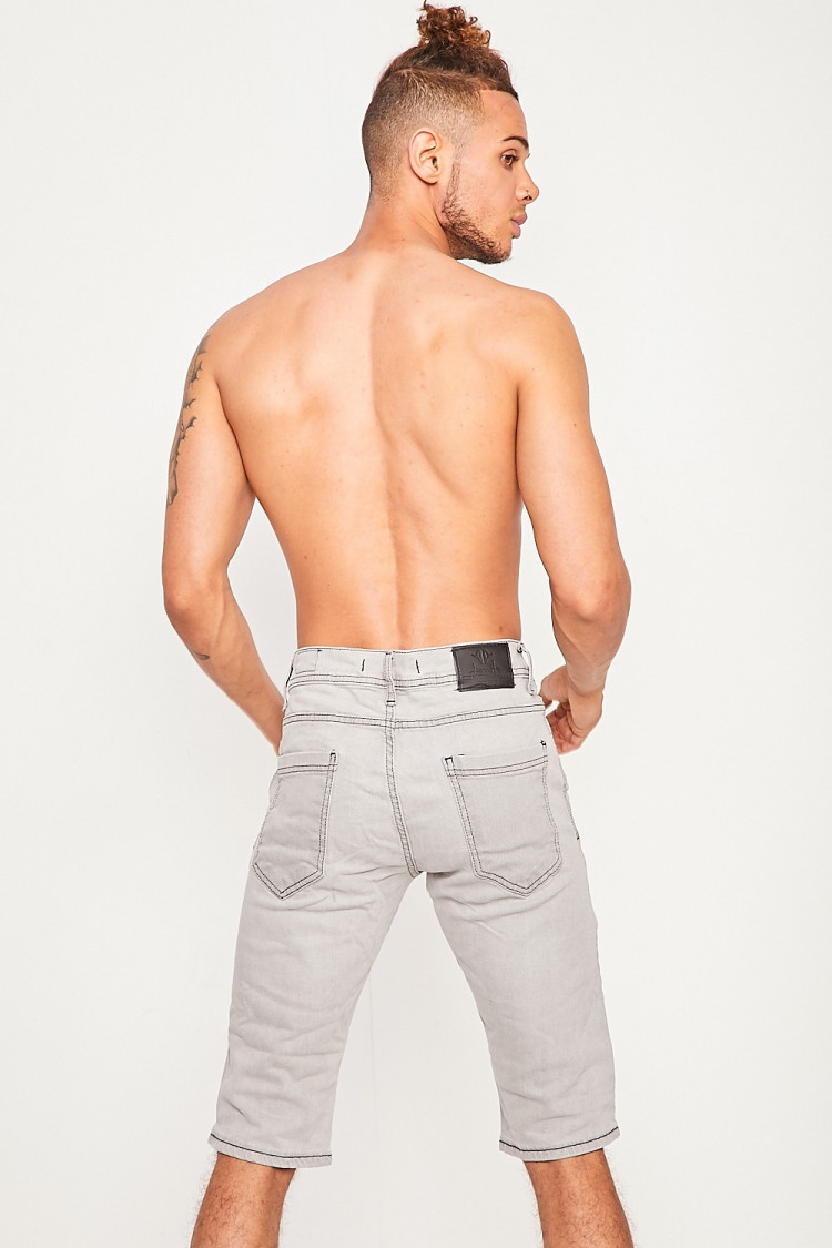 Bermuda en jeans gris