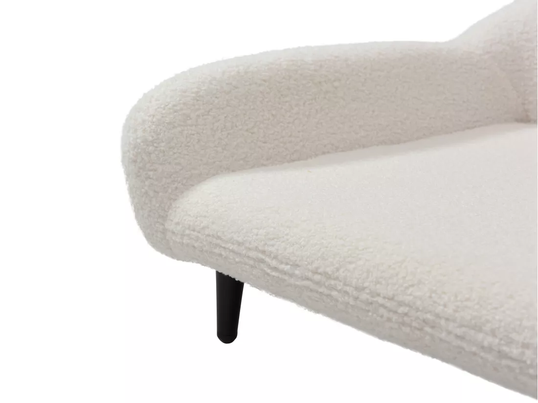 Canapé pour animaux en tissu bouclette et piètement métal - L.99 x P. 61 cm - Blanc crème - ZOLIA