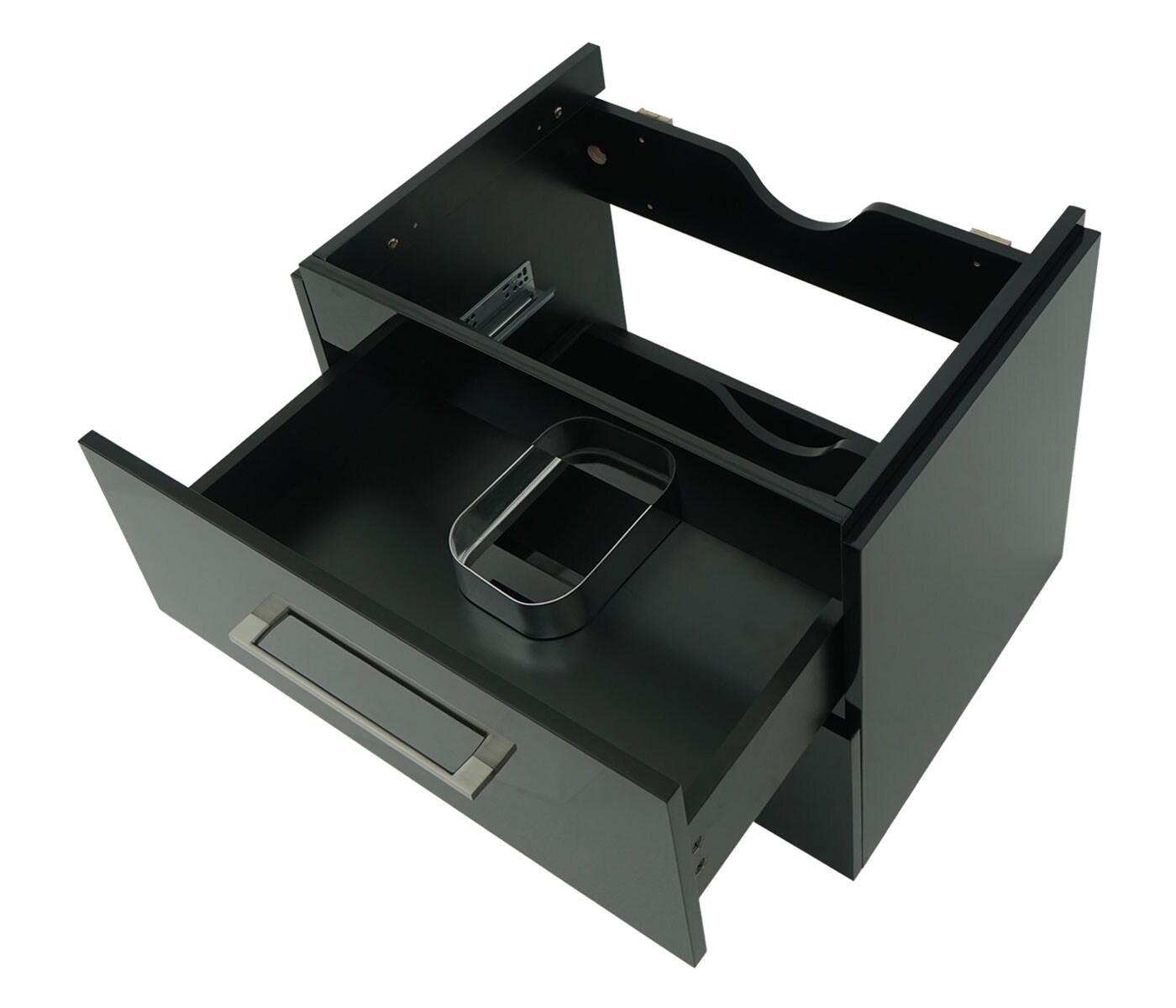 Premium Waschbeckenunterschrank MCW-D16, Waschtischunterschrank Waschtisch Badmöbel, hochglanz 60cm ~ schwarz