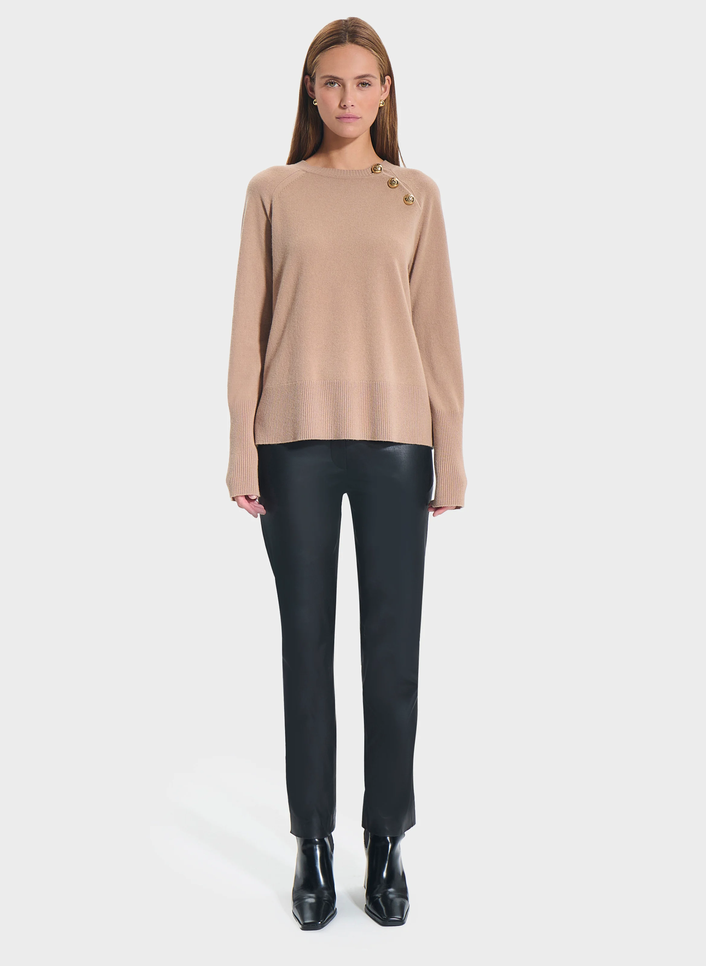 NOAM - Pull col rond en cachemire | Beige