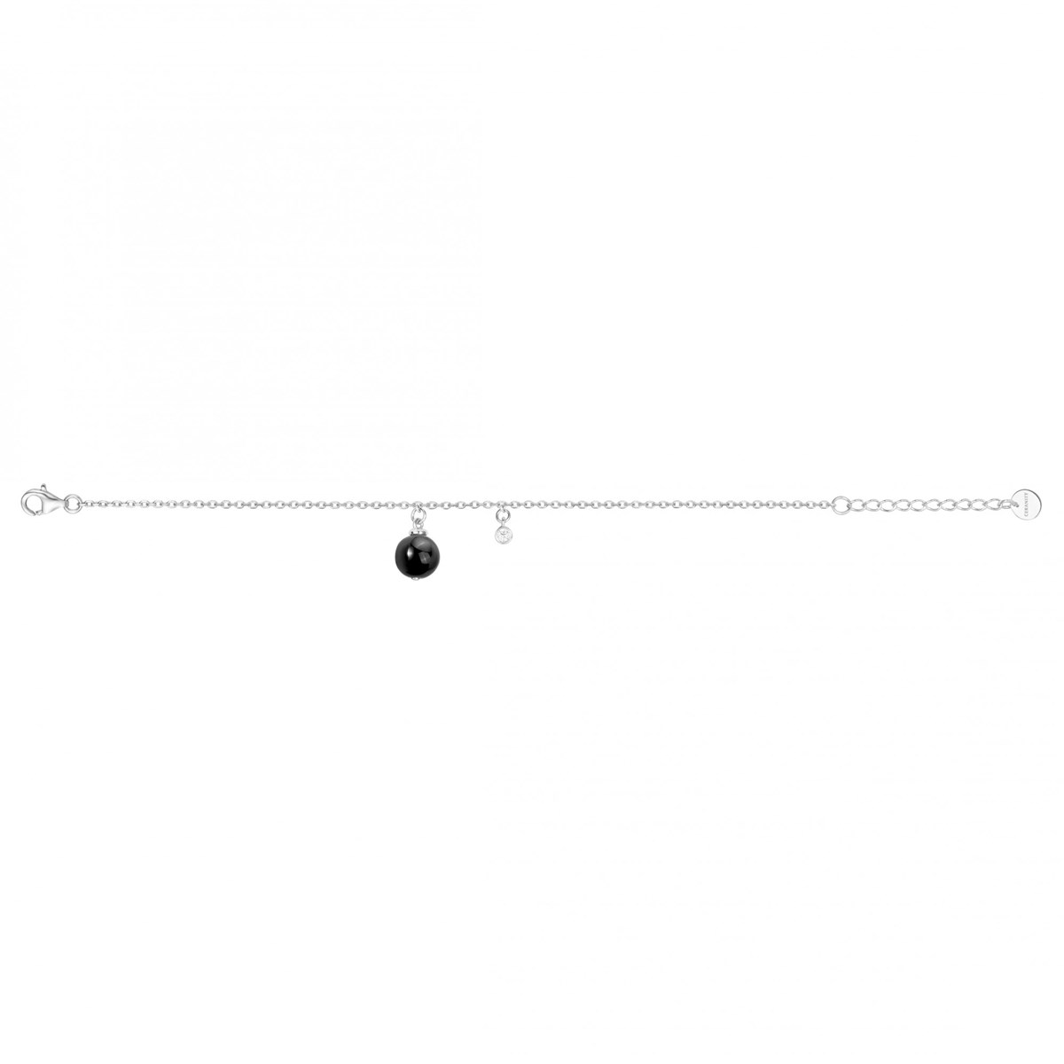 Bracelet souple en Argent avec oxyde de zirconium blanc