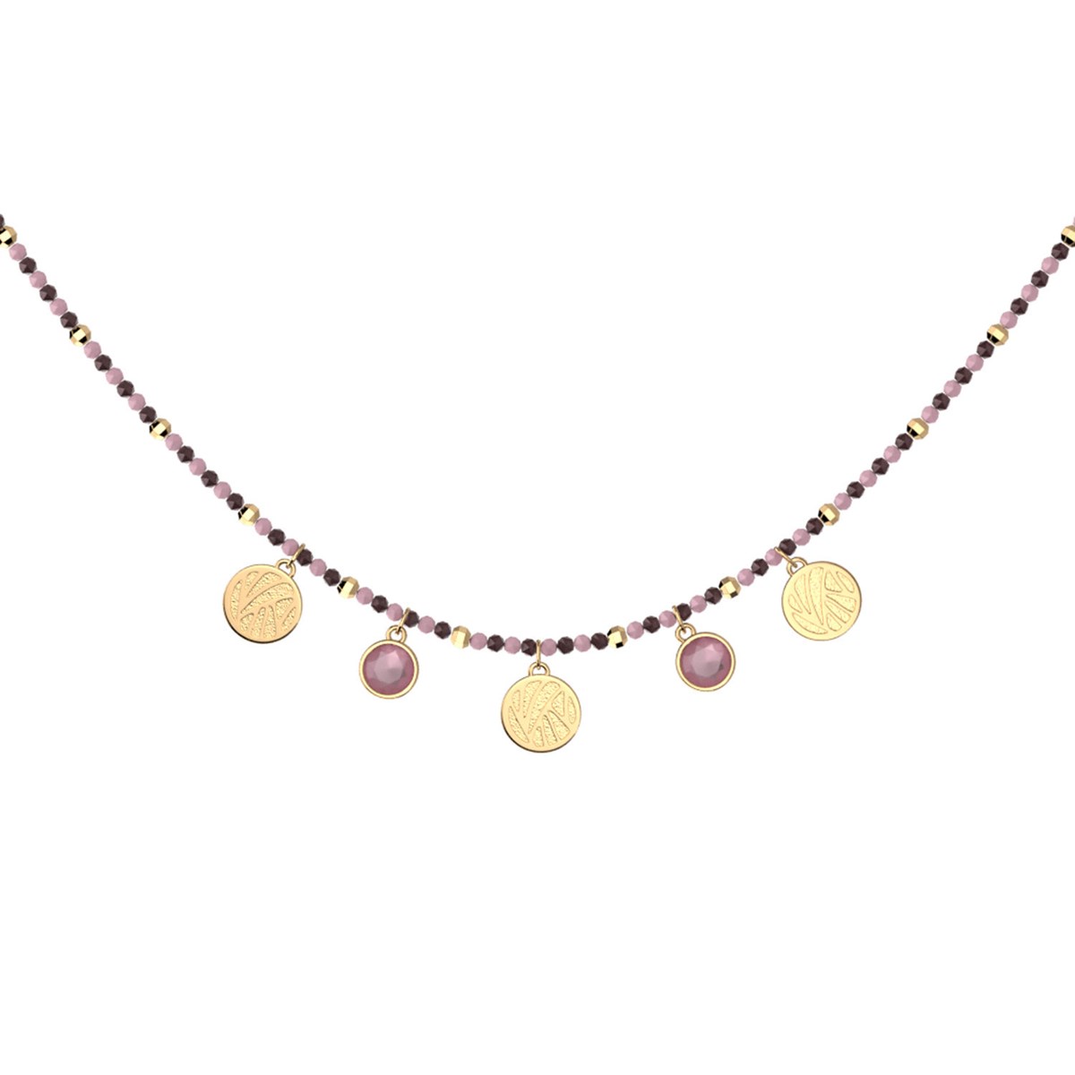 Collier Les Georgettes collection Les Cadettesdoré et perles rosées