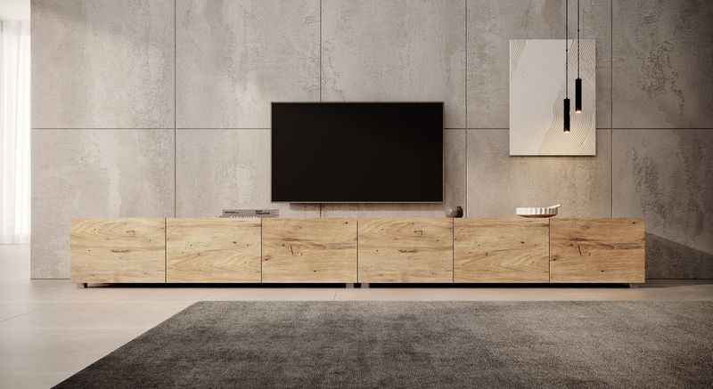 Meubella - TV-Meubel Calabas - Kastanje - 300 cm