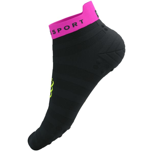 Chaussette running COMPRESSPORT PRO RACING SOCKS V4.0 ULTRALIGHT RUN LOW BLACK/SAFE YELLOW/NEO PINK