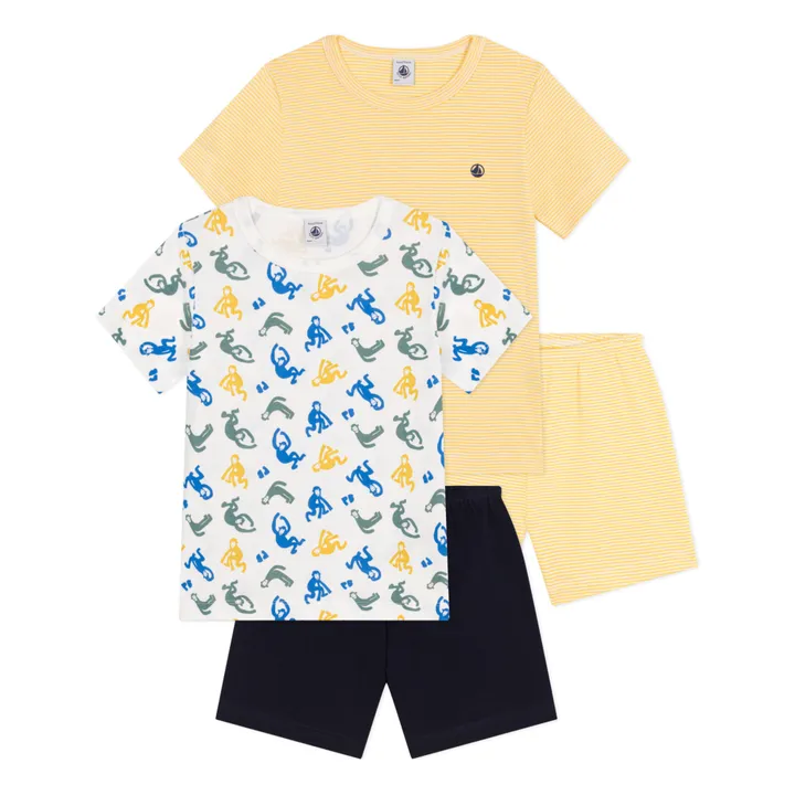 Petit Bateau Lot 2 Pyjama Shorts Ouistiti | Jaune