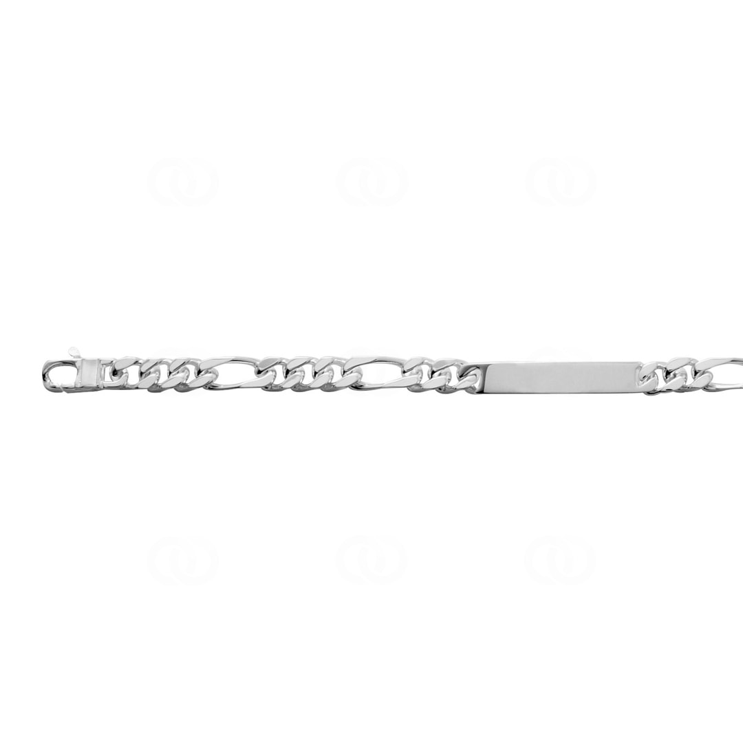 Gravurarmband Figaro 3+1 4-seitig 925 Silber rhodiniert 6.0mm