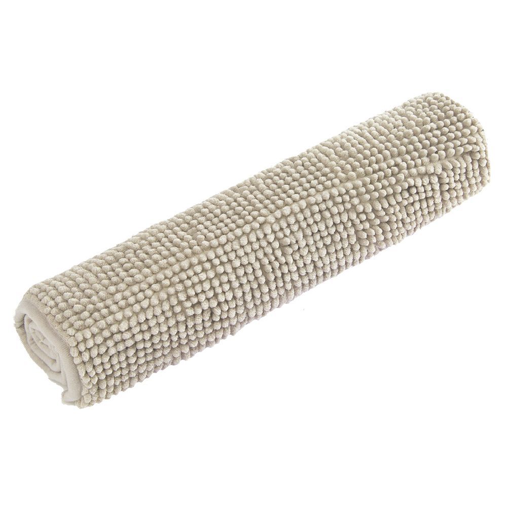 Tapis de salle de bain chenille taupe 65x45 cm