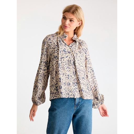 Neo Noir Camille Graphic Palette Bluse, Beige, 42