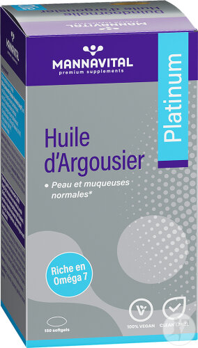 Mannavital Huile D'Argousier Platinum Softgels 150 Capsules