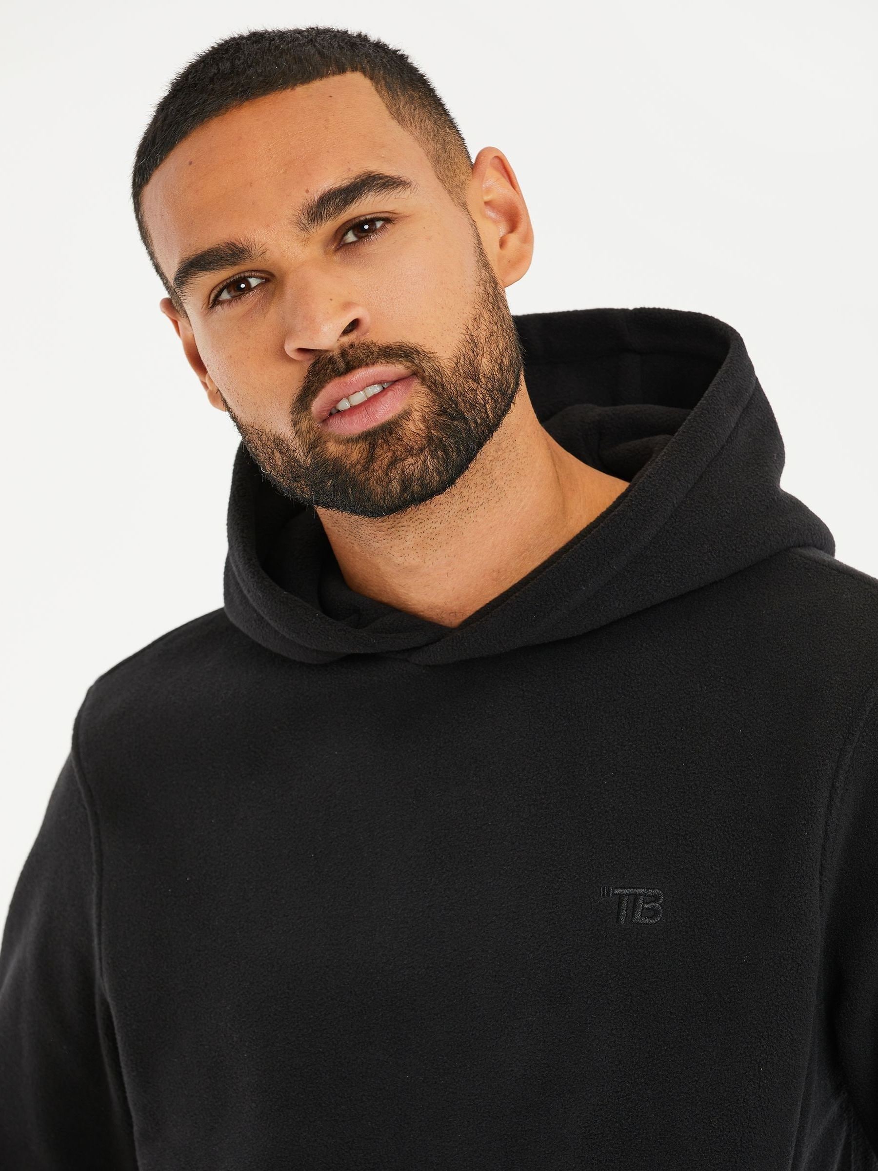 Zwart - Threadbare pullover-hoody van microfleece