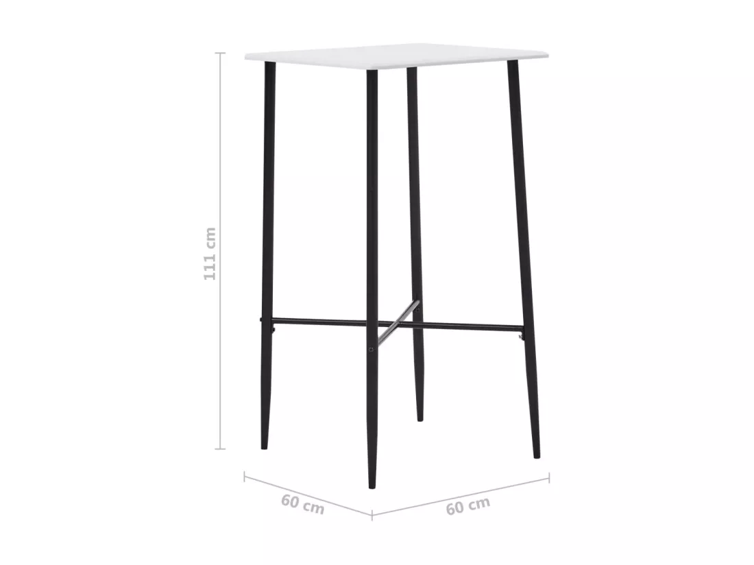 Table de bar Blanc 60 x 60 x 111 cm MDF