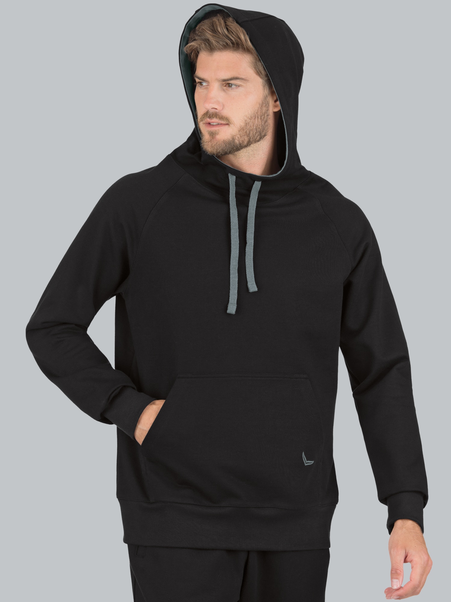 Kapuzensweatshirt aus Biobaumwolle Schwarz
