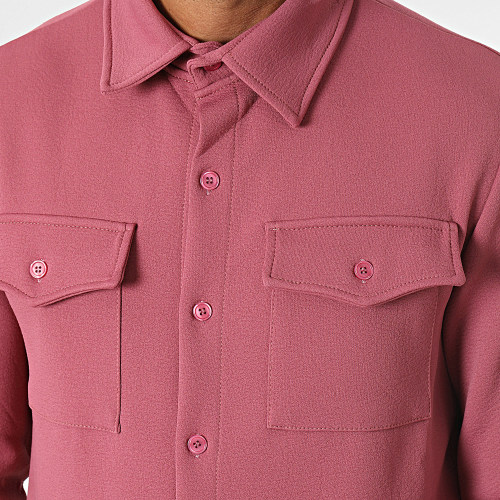 Ensemble Chemise Manches Longues Et Pantalon Chino Rose Fuschia
