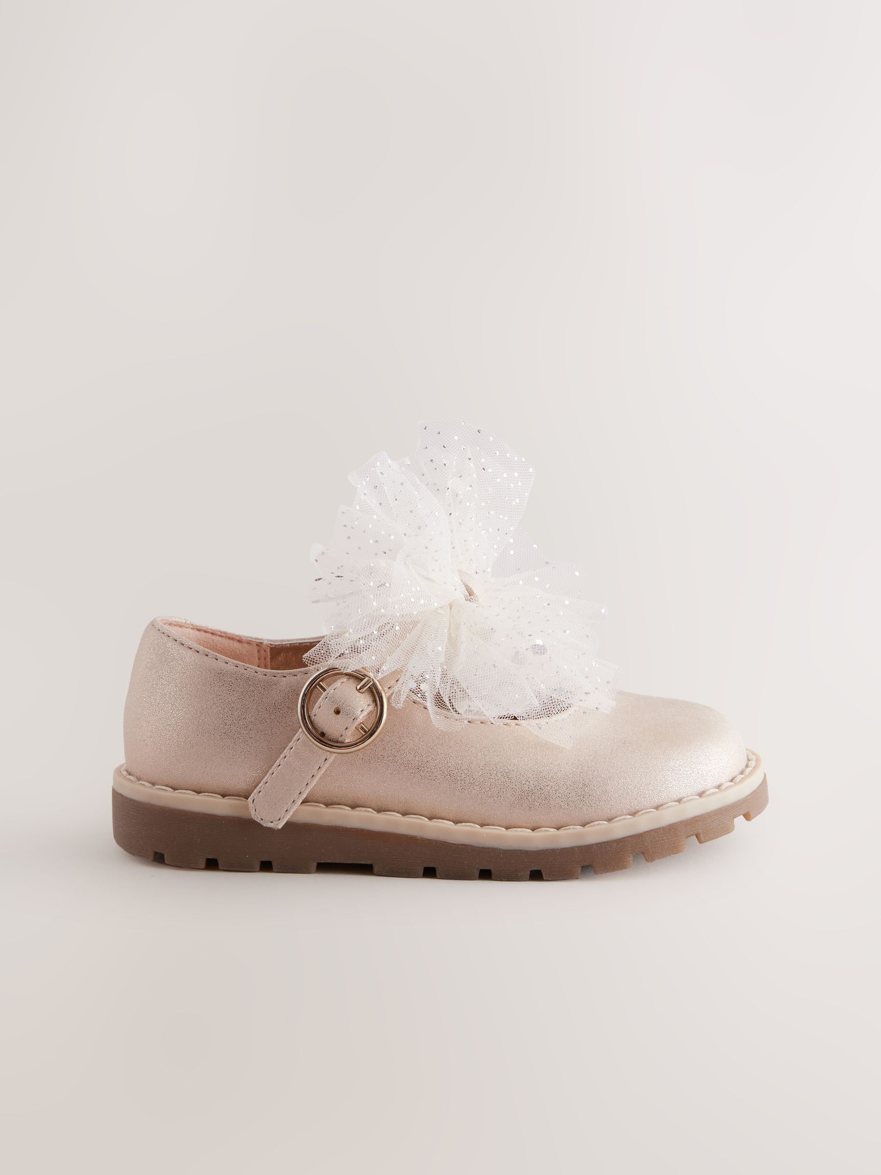 Champagne-goud - Chunky Bow Mary Jane Shoes