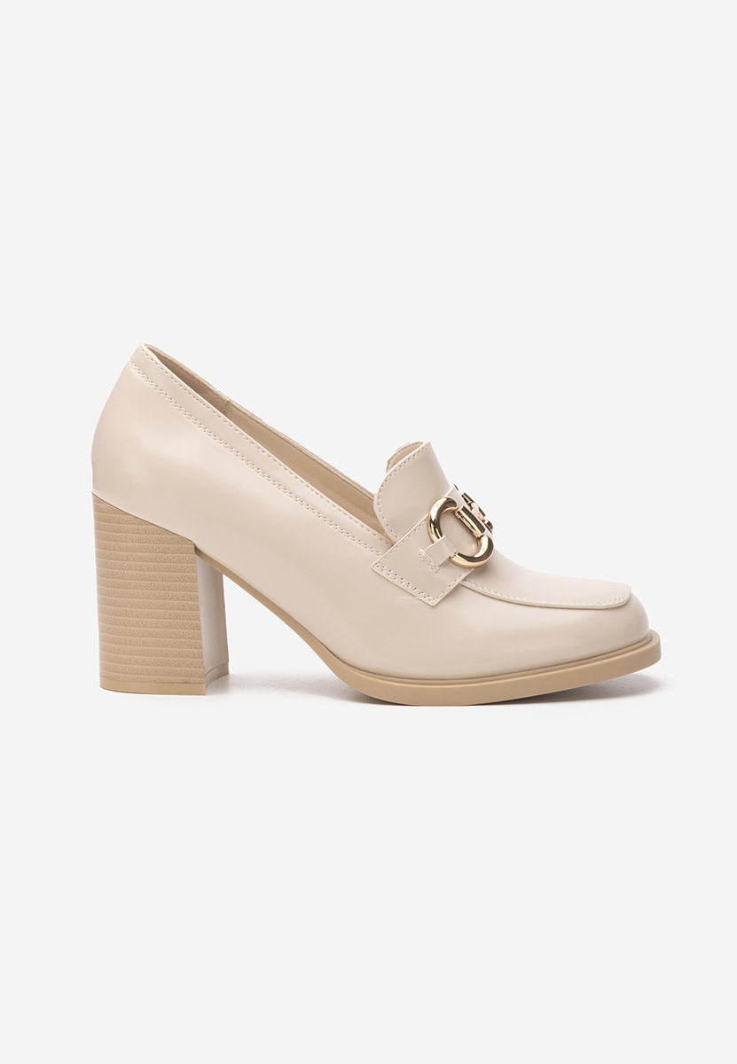 Mocassins à talon beige Efora