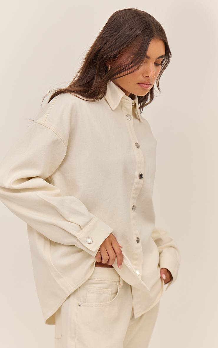 Ecru Chemise En Jean Classique Oversize