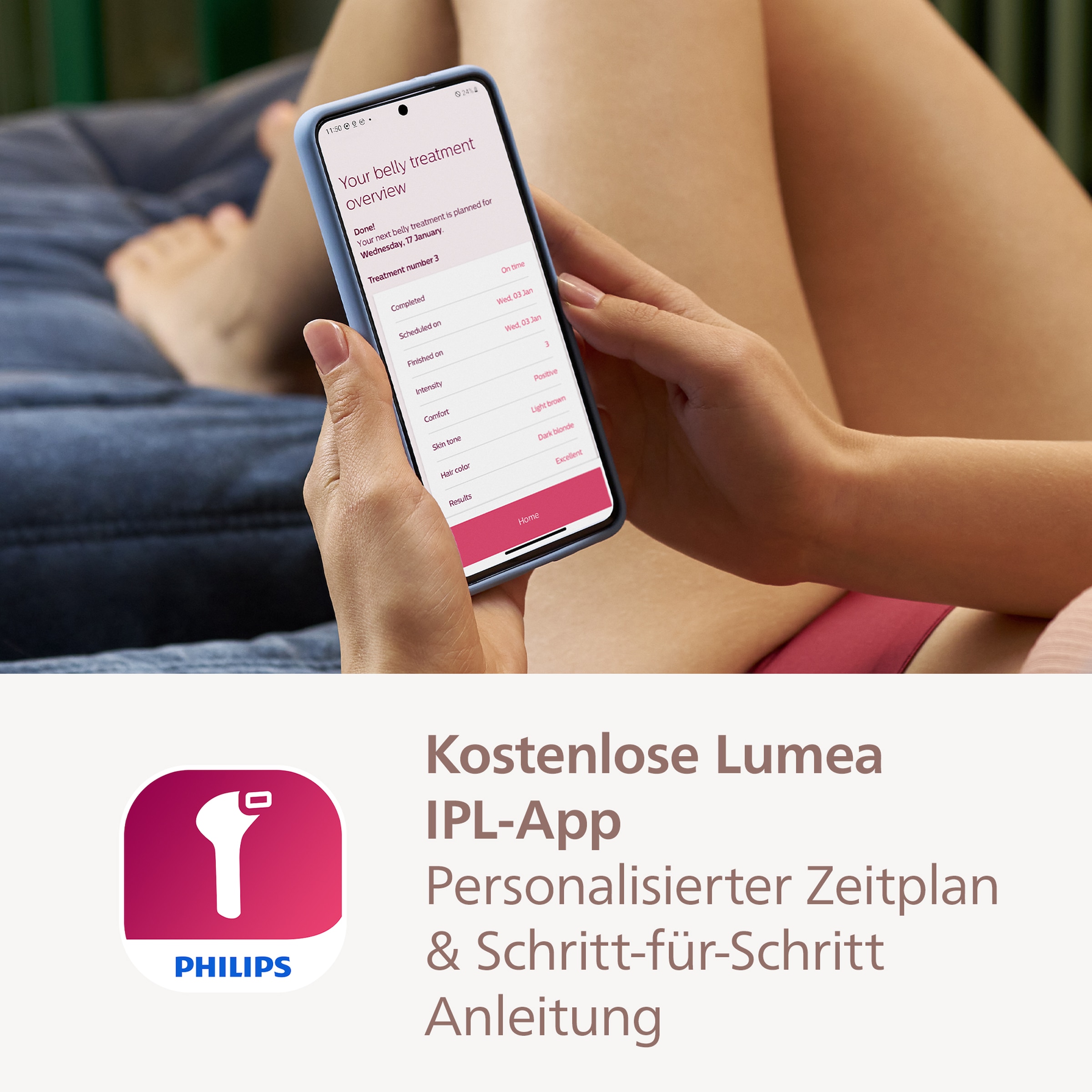 Philips IPL-Haarentferner »Lumea S9000 BRI958/00« 450.000 Lichtimpulse 4 Aufsätze (Achseln, Bikinizone, Körper und Gesicht), kabellos