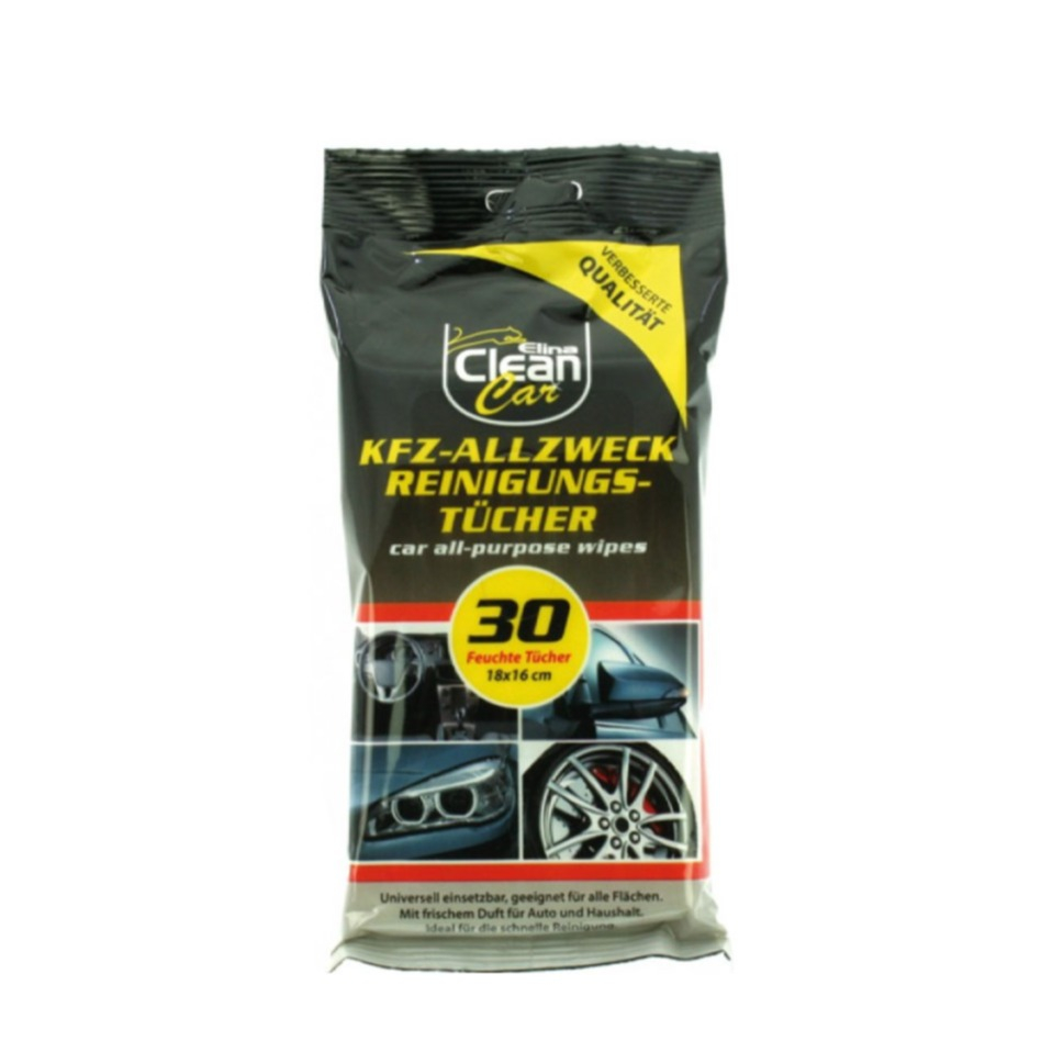 (1 Pack à 30 Stk.) 18x16cm Auto Allzweck Reinigungs Tücher KFZ Feuchttücher