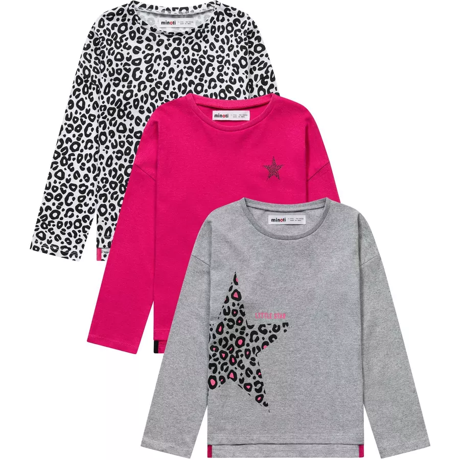 MINOTI 3er-Pack Longsleeves Grau