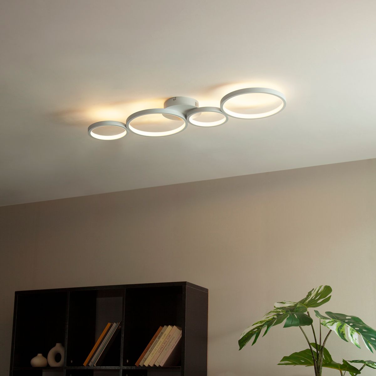 Plafondlamp wit incl. LED 3 staps dimbaar 4-lichts - Lupolo