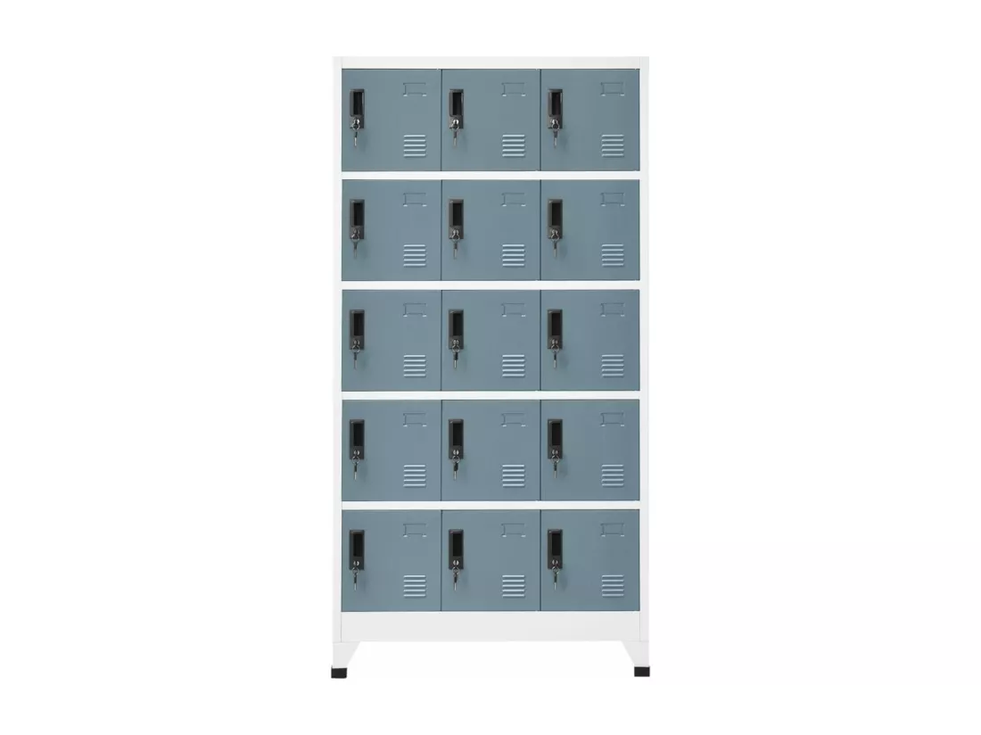Armoire à casiers Gris clair et gris foncé 90x40x180 cm Acier