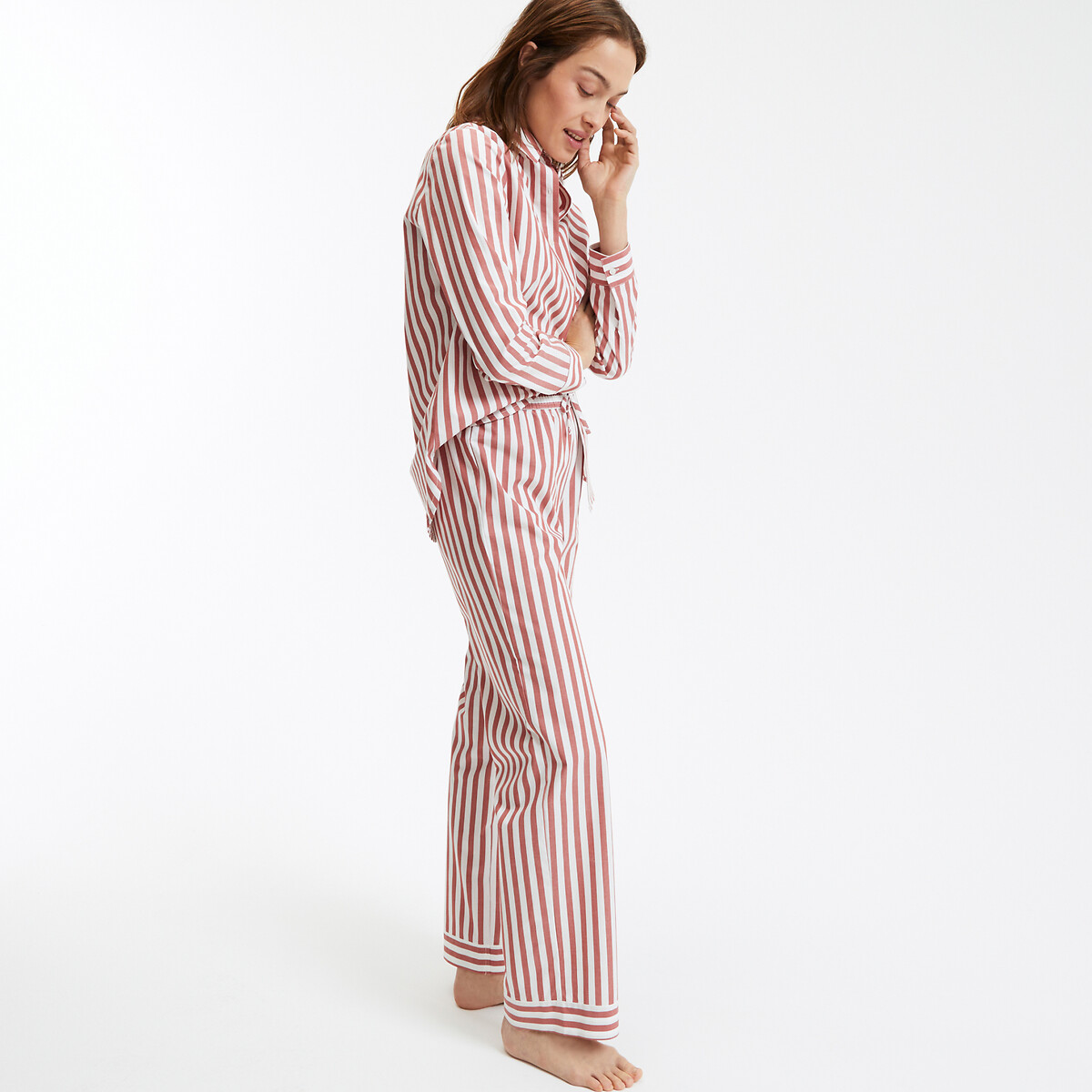 COLEÇÕES LA REDOUTE<br>Pijama de popeline de algodão às riscas