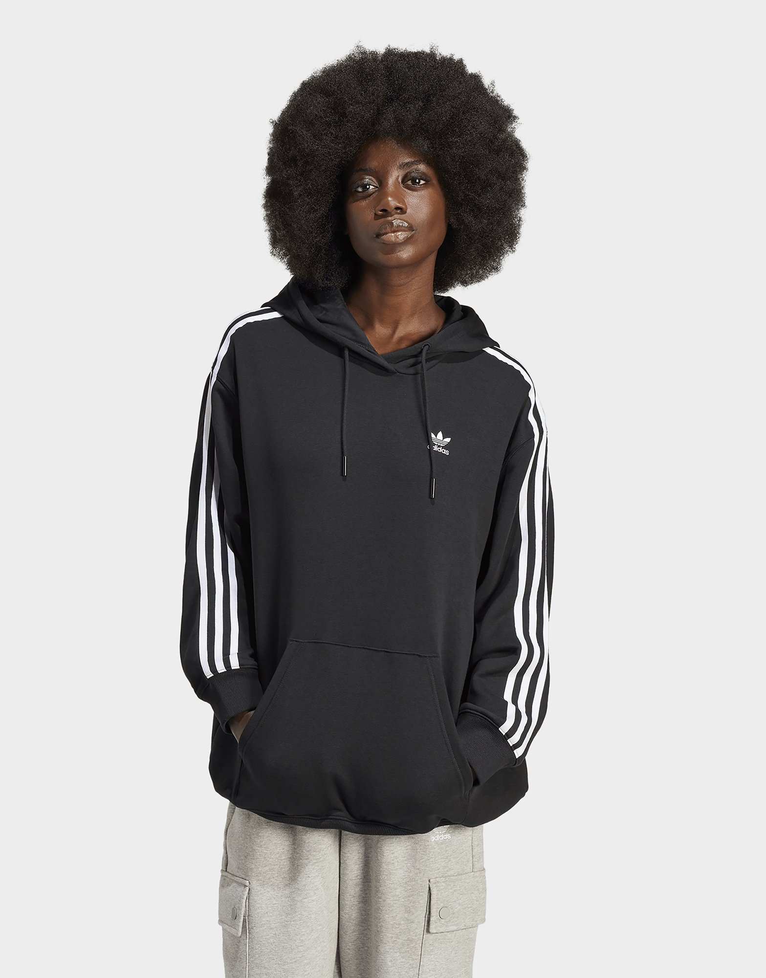 adidas Originals Sweat-shirt à capuche oversize Adicolor 3 bandes