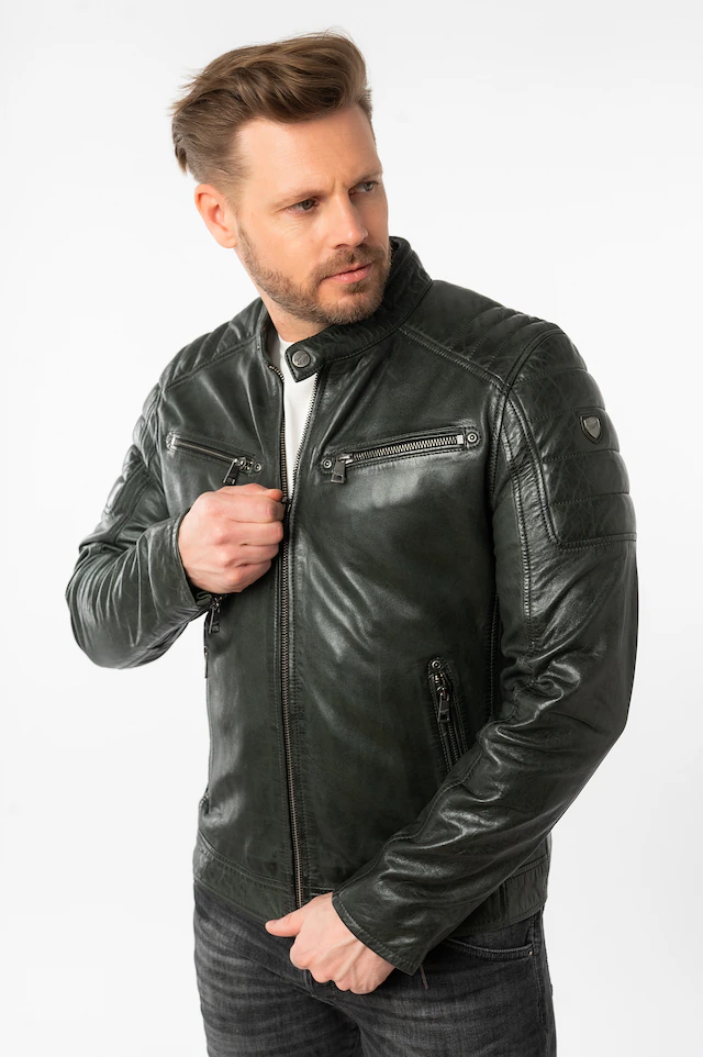 Mauritius Lederjacke »MMDerry« mit Stehkragen mit Druckknopf